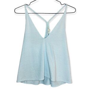 Wilfred Free | Aritzia Light-Blue Racer-Back V-Neck Flowy Tank Top Size XS